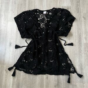 Black Lace Swim Cover Up Dress